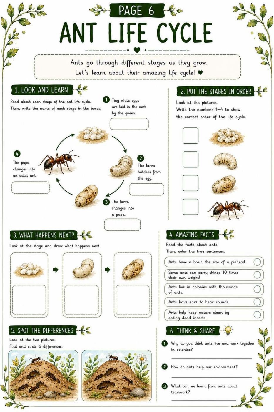 Ant Science Workbook for Kids – Printable PDF | Ages 11–12 - Image 4