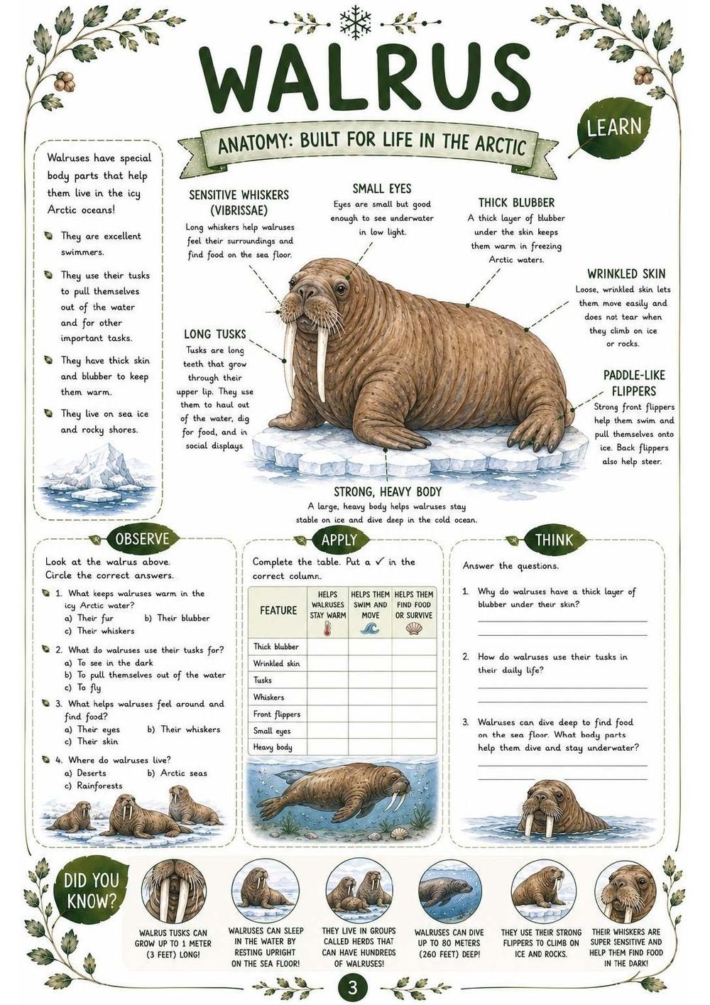 Walrus Science Workbook for Kids – Printable PDF | Ages 11–12 - Image 2